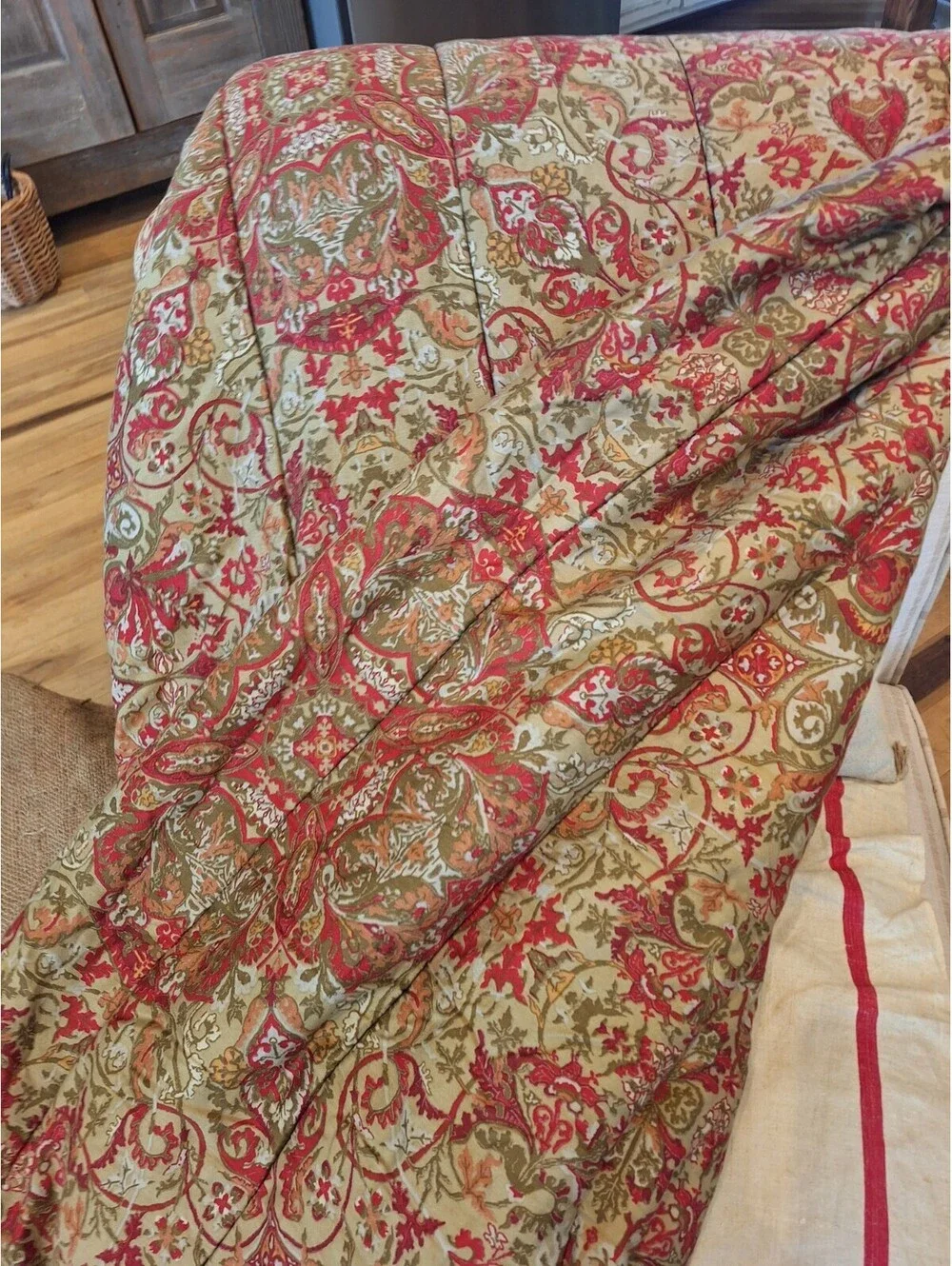 RARE Ralph Lauren - Gorgeous RANDOLPH Red Multicolor Full/Queen COMFORTER Sateen